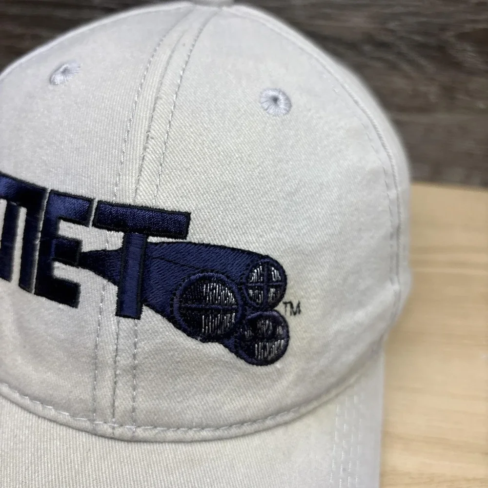 MET Logo Vantage‎ Hat Cap Strap Back Mens One Size Beige Twill Baseball
